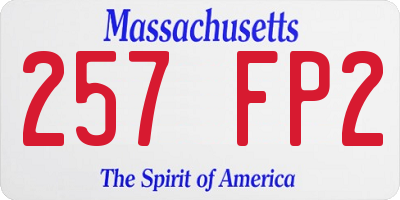 MA license plate 257FP2