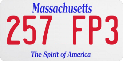 MA license plate 257FP3