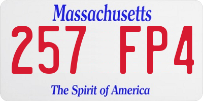 MA license plate 257FP4