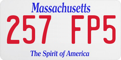 MA license plate 257FP5