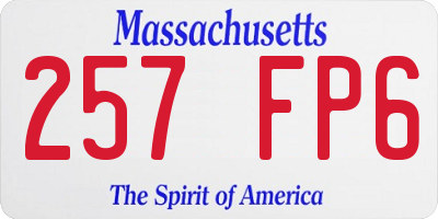 MA license plate 257FP6