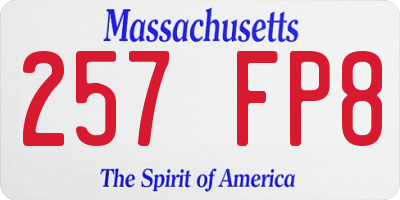 MA license plate 257FP8
