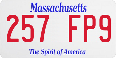 MA license plate 257FP9