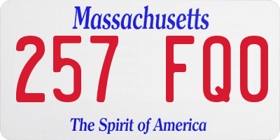 MA license plate 257FQ0