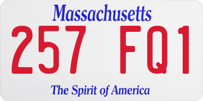 MA license plate 257FQ1