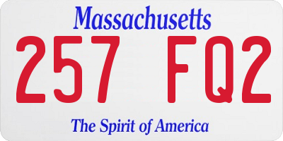 MA license plate 257FQ2