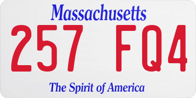 MA license plate 257FQ4