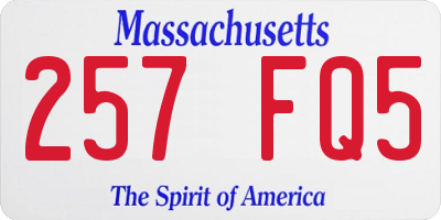 MA license plate 257FQ5
