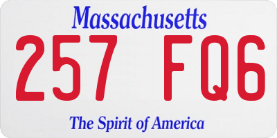 MA license plate 257FQ6