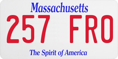 MA license plate 257FR0