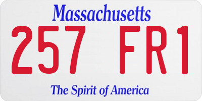 MA license plate 257FR1