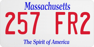 MA license plate 257FR2