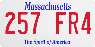 MA license plate 257FR4