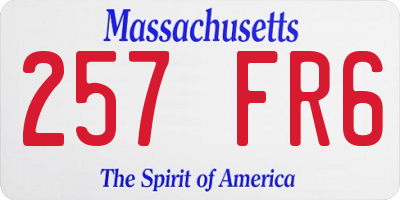 MA license plate 257FR6
