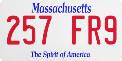 MA license plate 257FR9