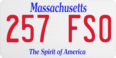 MA license plate 257FS0