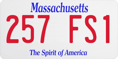 MA license plate 257FS1