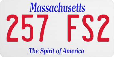 MA license plate 257FS2