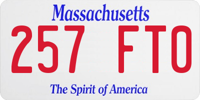 MA license plate 257FT0