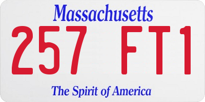 MA license plate 257FT1
