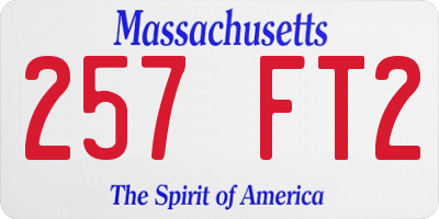 MA license plate 257FT2
