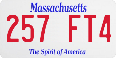 MA license plate 257FT4