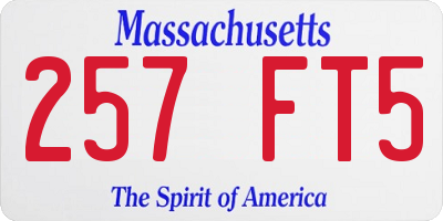 MA license plate 257FT5