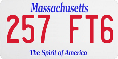 MA license plate 257FT6