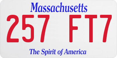 MA license plate 257FT7