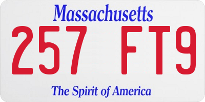 MA license plate 257FT9