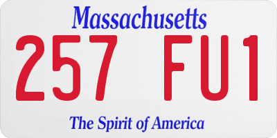 MA license plate 257FU1