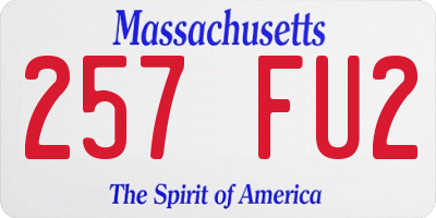 MA license plate 257FU2