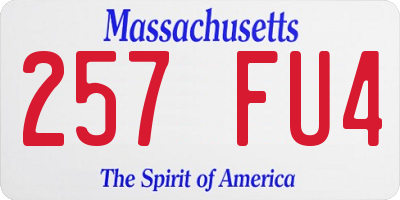 MA license plate 257FU4