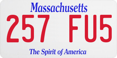 MA license plate 257FU5