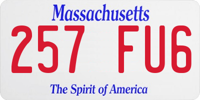MA license plate 257FU6
