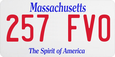 MA license plate 257FV0