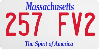 MA license plate 257FV2
