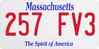 MA license plate 257FV3