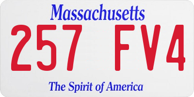 MA license plate 257FV4
