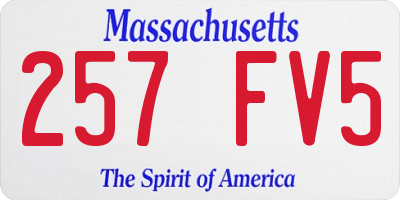 MA license plate 257FV5