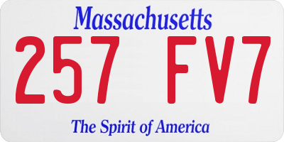 MA license plate 257FV7