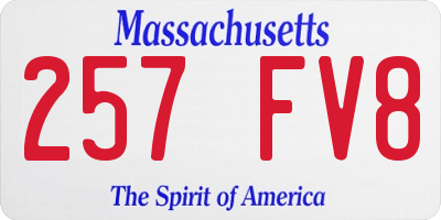 MA license plate 257FV8