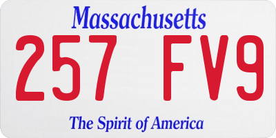 MA license plate 257FV9