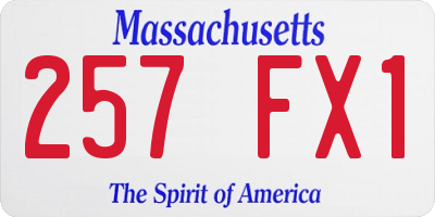 MA license plate 257FX1