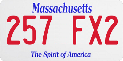 MA license plate 257FX2