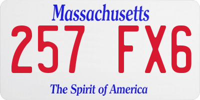 MA license plate 257FX6