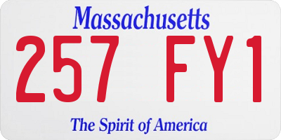 MA license plate 257FY1