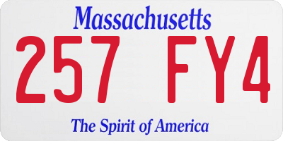 MA license plate 257FY4