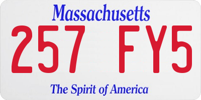 MA license plate 257FY5