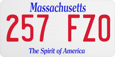 MA license plate 257FZ0